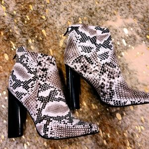Snake Print Booties